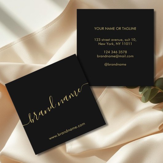 ブランド名のミニマルモダンリストブラックを追加 コーリングカード