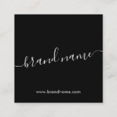 ブランド名のミニマルモダンリストブラックを追加 スクエア名刺 (正面)
