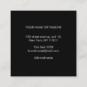 ブランド名のミニマルモダンリストブラックを追加 スクエア名刺 (裏面)