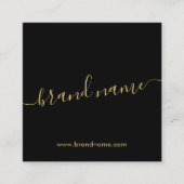 ブランド名のミニマルモダンリストブラックを追加 スクエア名刺 (正面)