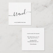 ブランド名のミニマルモダンリストホワイトを追加 スクエア名刺 (正面/裏面)