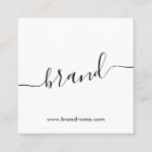ブランド名のミニマルモダンリストホワイトを追加 スクエア名刺 (正面)