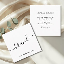 ブランド名のミニマルモダンリストホワイトを追加 スクエア名刺