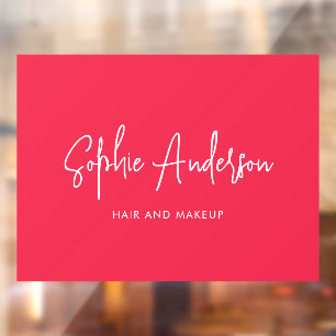 ブランド名をおしゃれなモダンスクリプトでカスタムカラーに ウィンドウサイン