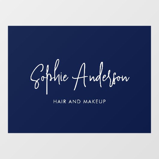 ブランド名をお好きなカラーでモダンなスクリプトにカスタマイズ ウィンドウサイン (シート)