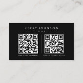 ブランド名フォーマルミニマシンプルリストQrコード 名刺 (裏面)