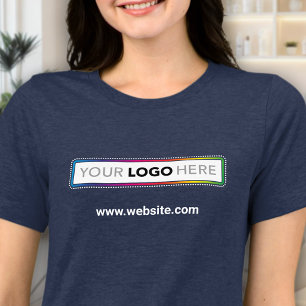ブランド婦人用ビジネスTシャツ - ロゴとウェブサイト トライブレンドTシャツ
