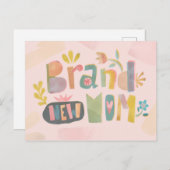 ブランド新しい母の母の日フローラレタリング ポストカード (正面/裏面)