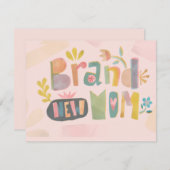 ブランド新しい母の母の日フローラレタリング 招待状 (正面/裏面)