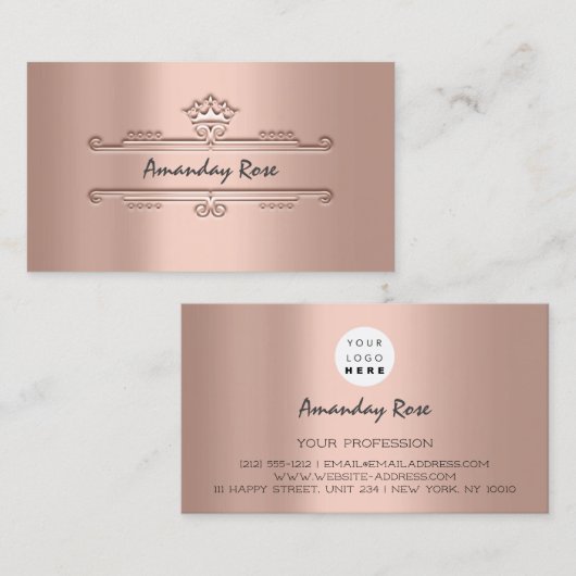 ブランド王室のバラプロフェッショナルクラウンフレームプリンセス 名刺 (正面/裏面)