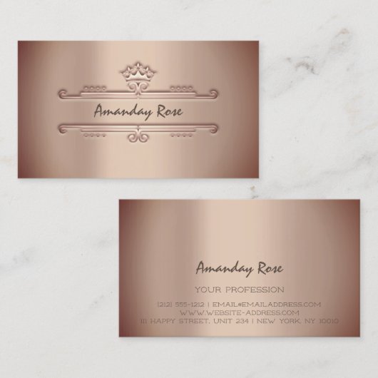 ブランド王室のバラ金ゴールドプロフェッショナルクラウンフレーム 名刺 (正面/裏面)