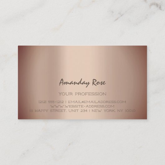 ブランド王室のバラ金ゴールドプロフェッショナルクラウンフレーム 名刺 (裏面)