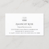 ブランド王室の名バラホワイトブルーネイビー 名刺 (裏面)