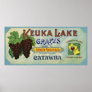 ブランド王室のKeuka Lake Gruesラベル ポスター