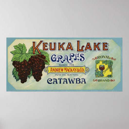 ブランド王室のKeuka Lake Gruesラベル ポスター (正面)