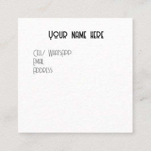 ブランド用の小さなカード コーリングカード (裏面)