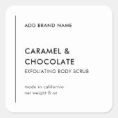 ブランド製品ラベルを追加モダンする縦線 スクエアシール (正面)