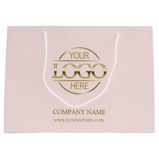 ブランド赤面ピンクビジネスロゴプロモーション ラージペーパーバッグ (正面)