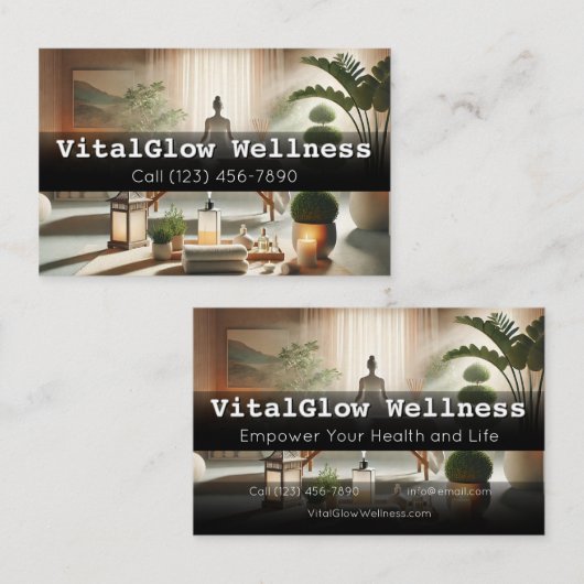 ブランド鮮やかを活性化するウェルネスビジネスカード 名刺 (正面/裏面)