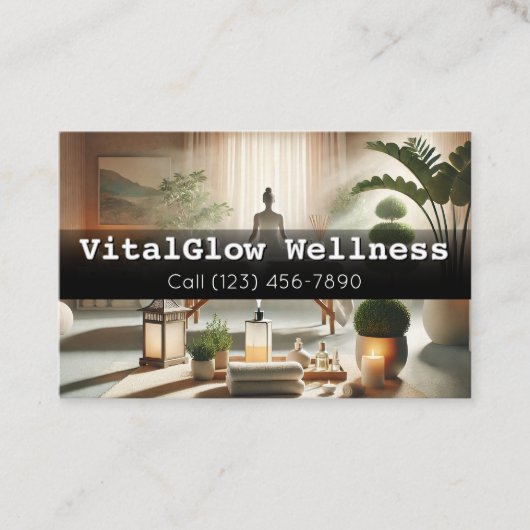 ブランド鮮やかを活性化するウェルネスビジネスカード 名刺 (正面)