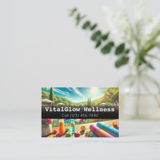 ブランド鮮やかを活性化するウェルネスビジネスカード 名刺 (スタンド正面)