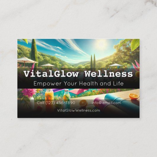 ブランド鮮やかを活性化するウェルネスビジネスカード 名刺 (裏面)