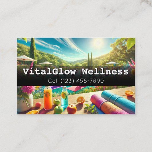 ブランド鮮やかを活性化するウェルネスビジネスカード 名刺 (正面)