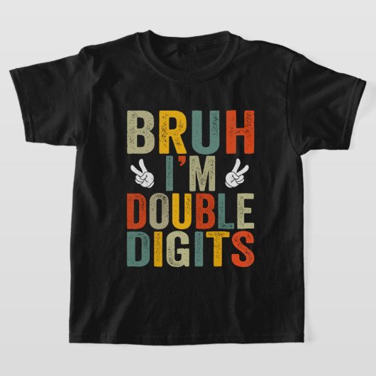 ブランド：クール 10誕生日ボイ・ギフトBruh I'm Doub Tシャツ (レイダウン)