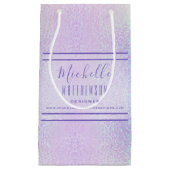 ブランド・ピンク・ホログラフィック・プロモーション・シック・ビジネス スモールペーパーバッグ (正面)