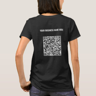 ブランドQRコードとテキストのビジネスTシャツ例 Tシャツ