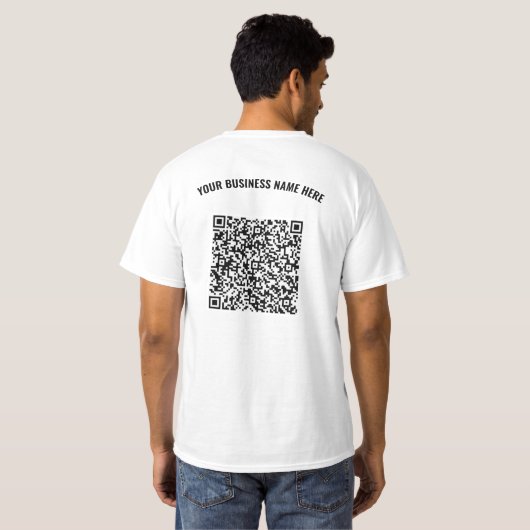 ブランドQRコードTシャツ例 YOUR BUSINESS NAME Tシャツ (裏面フル)