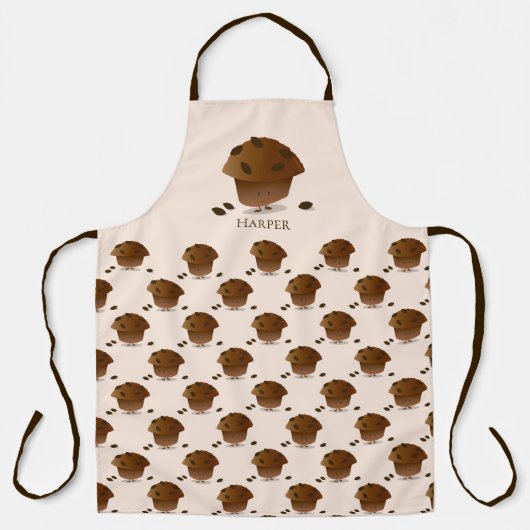 ブランマフィンタンブラウンマンガキャラクターネームフード エプロン (正面)