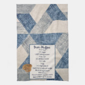 ブランマフィンレシピオン抽象芸術ブルー キッチンタオル (縦)