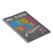 ブラーウィーバック – 先生おもしろい パーソナライズされた ノートブック (右側)