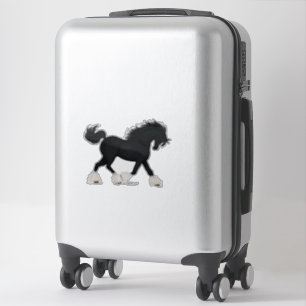 ブラーズで黒い荷車を引くトロッティングシャー馬 シール