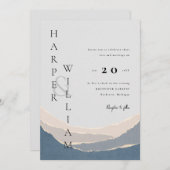 ブラートモダンン紙山脈結婚式招待状 招待状 (正面/裏面)