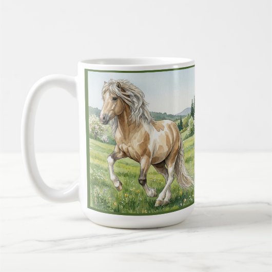 ブラーナ・ピント・パロミノ アイスランド 水彩画 コーヒーマグカップ (左)