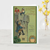 ブラーニー石のセントパトリックの日カードの接吻 カード (黄色い花)