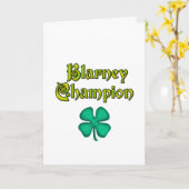 ブラーニー・チャンピオンの白いグリーティングカード カード (黄色い花)