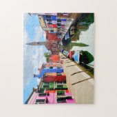 ブラーノ，イタリイタリアンアカラフルハウス&ボートカナル ジグソーパズル (縦)