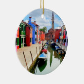 ブラーノ,イタリイタリアンアカラフルハウス&ボートカナル セラミックオーナメント (右)