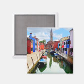 ブラーノ，イタリイタリアンアカラフルハウス&ボートカナル マグネット (正面/裏面)