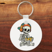 ブラーハロウィン少年子供ゲーマー男性スケルトンビデオ キーホルダー (正面)