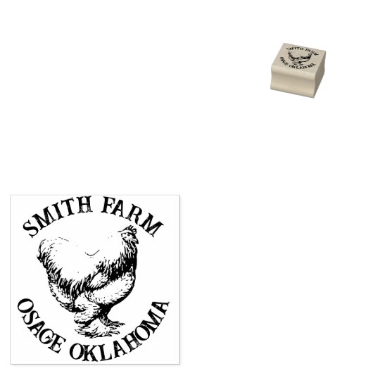 ブラーマチキンヘンとファーム名エッグスタンプ ラバースタンプ (押印)