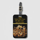 ブラーマチキン農家が夜明けに群れを整える ラゲッジタグ (正面縦)