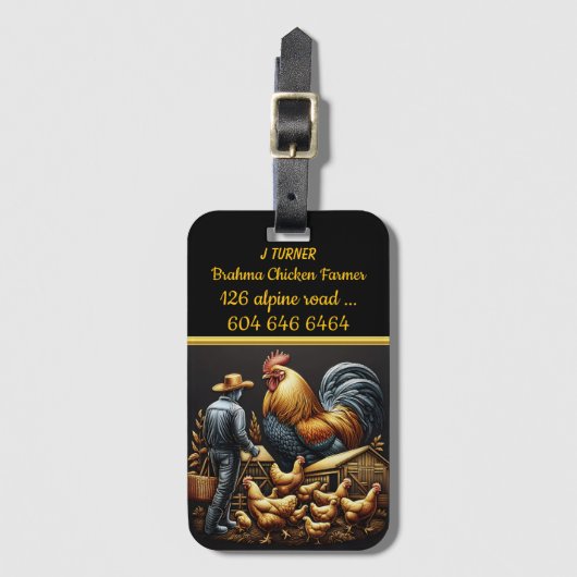 ブラーマチキン農家が群れに鮮やかなる ラゲッジタグ (正面縦)