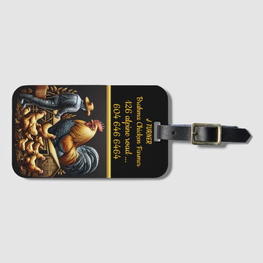 ブラーマチキン農家が群れに鮮やかなる ラゲッジタグ (正面横)