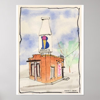 ブラームズミルクボトル建物 – オクラホマシティー， OK ポスター