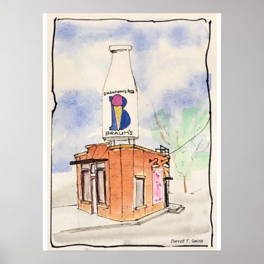 ブラームズミルクボトル建物 – オクラホマシティー， OK ポスター (正面)
