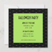 ブラ不気味ックキャット顔ハローウィンパーティ 招待状 (裏面)